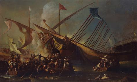 Slaget vid Lepanto; en triumf för den helige alliansen mot det ottomanska riket under ledning av Don Juan av Österrike